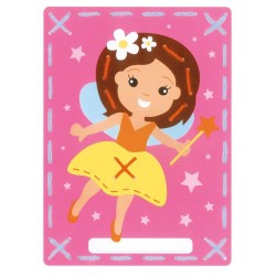 Tarjetas de cartón para bordar Hada y princesa