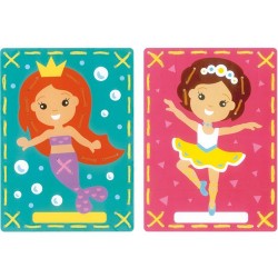 Tarjetas de cartón para bordar Sirena y bailarina