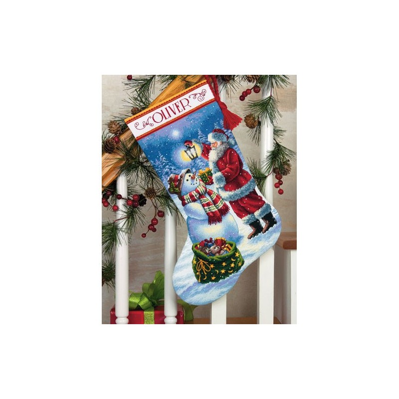 Calcetín un regalo para el muñeco de nieve