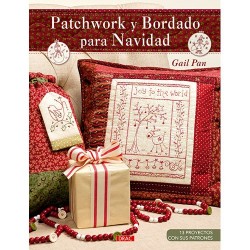 Libro patchwork y bordado para navidad