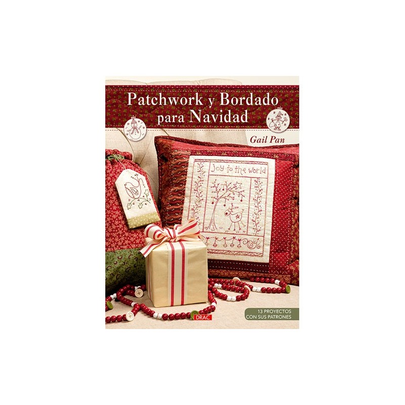 Libro patchwork y bordado para navidad