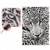 Leopardo bordado con diamantes