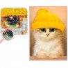 Gatito con gorro bordado con diamantes