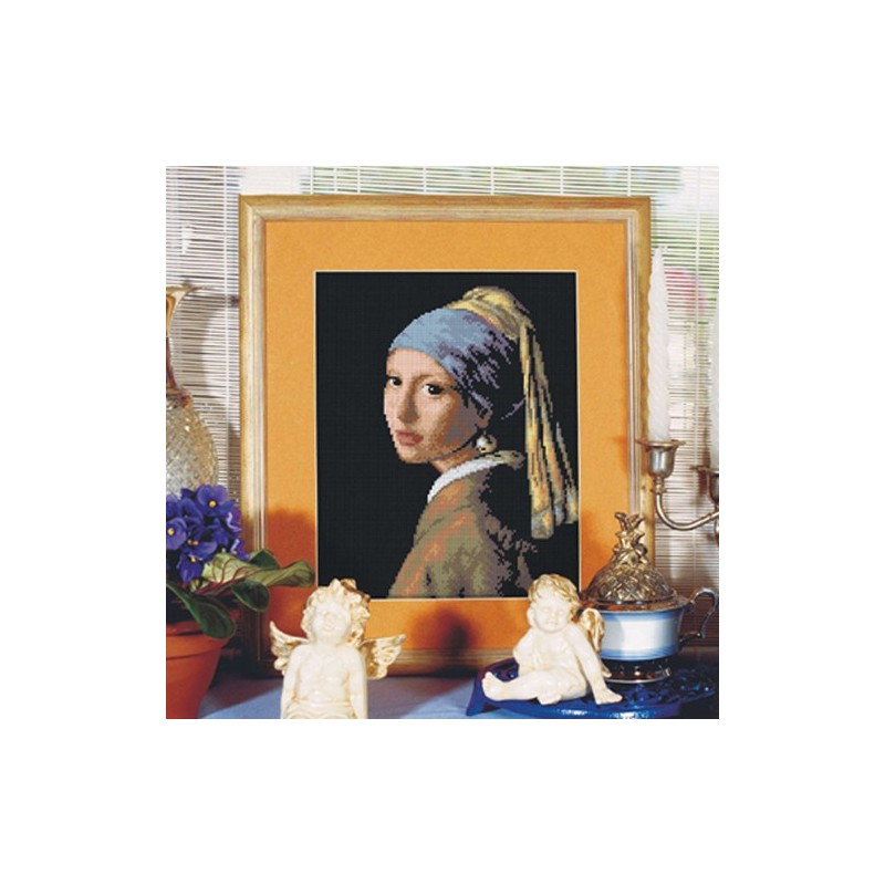Patrón punto de cruz La joven de la perla de Vermeer