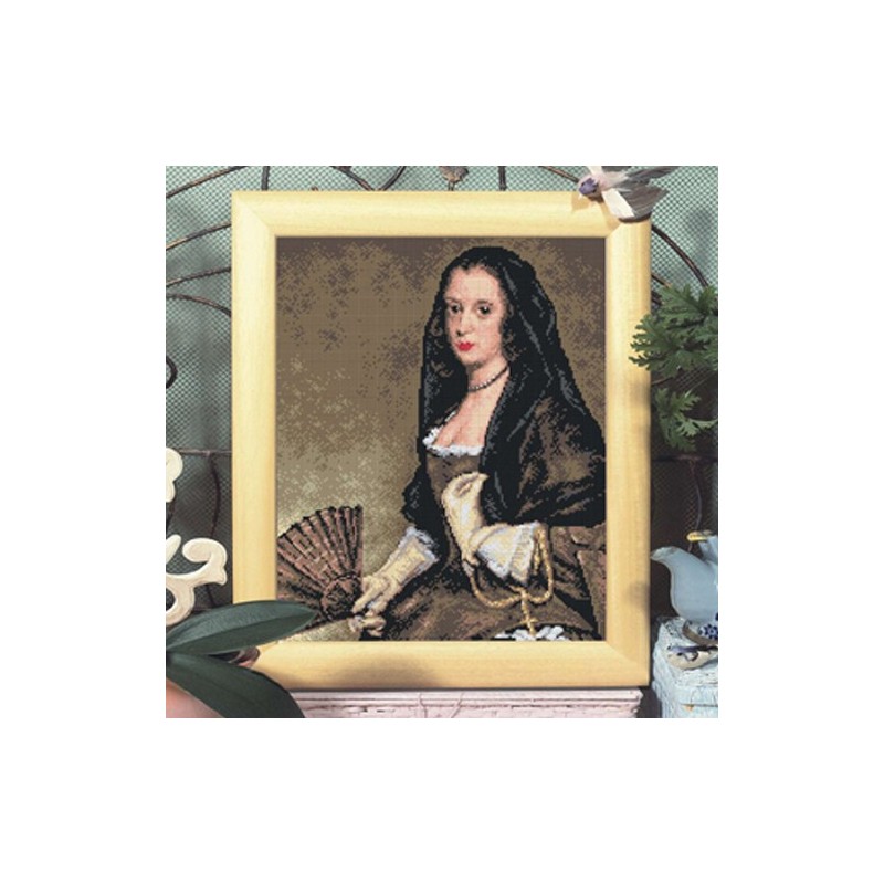 Patrón punto de cruz La dama del abanico de Velázquez
