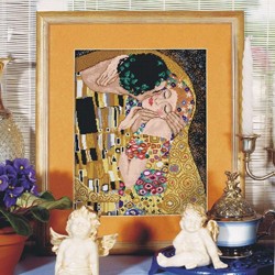 Patrón punto de cruz El beso de Klimt