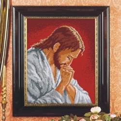Patrón punto de cruz Jesús rezando