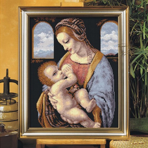 Patrón punto de cruz Madonna de Leonardo da Vinci