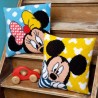 Cojín minnie fondo azul topitos