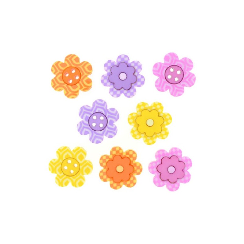 Botones flores de colores