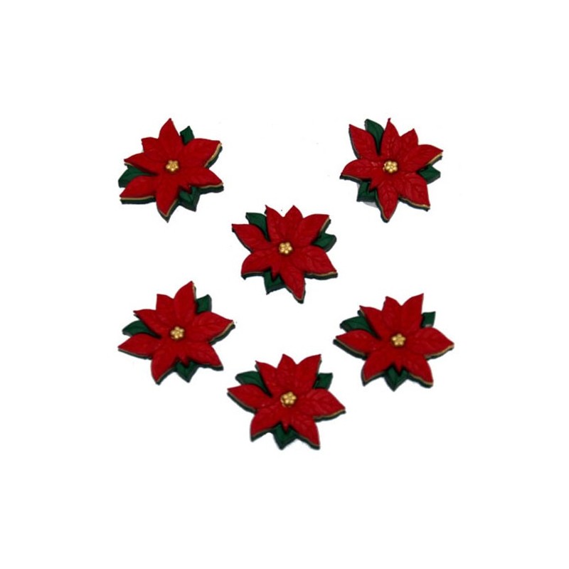 Botones poinsettia