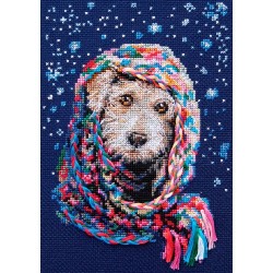 Perrito y bufanda tricot