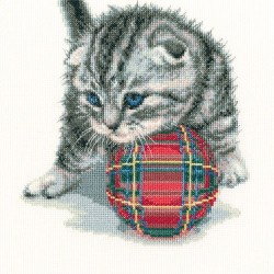 Kit punto de cruz Gatito juguetón