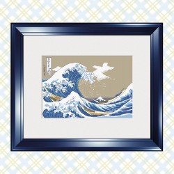 Patrón punto de cruz La Gran Ola de Katsushika Hokusai