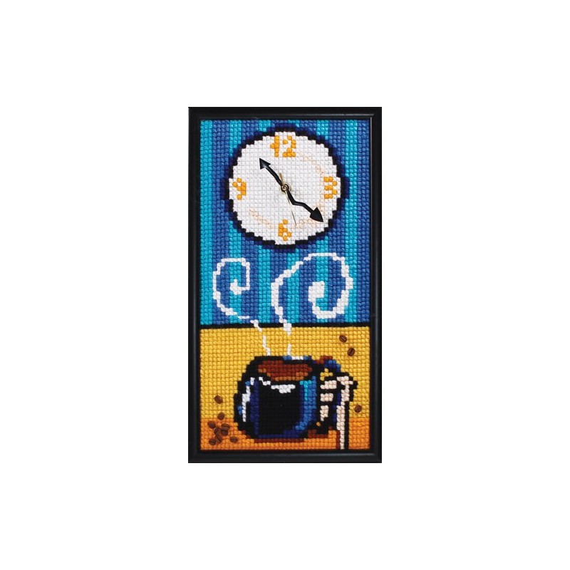 Kit punto de cruz Reloj hora del café
