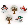 Botones árboles y muñecos de nieve