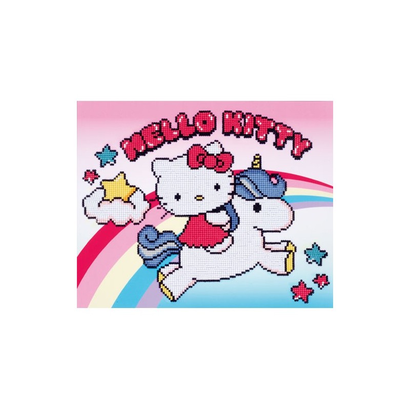 Hello kitty y el unicornio con diamantes