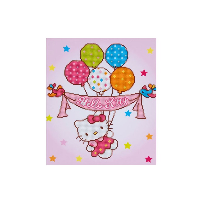 Hello kitty y globos con diamantes