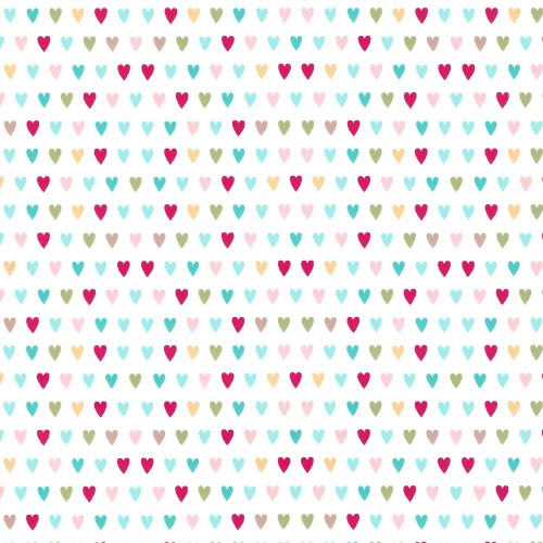 Telas corazones de colores