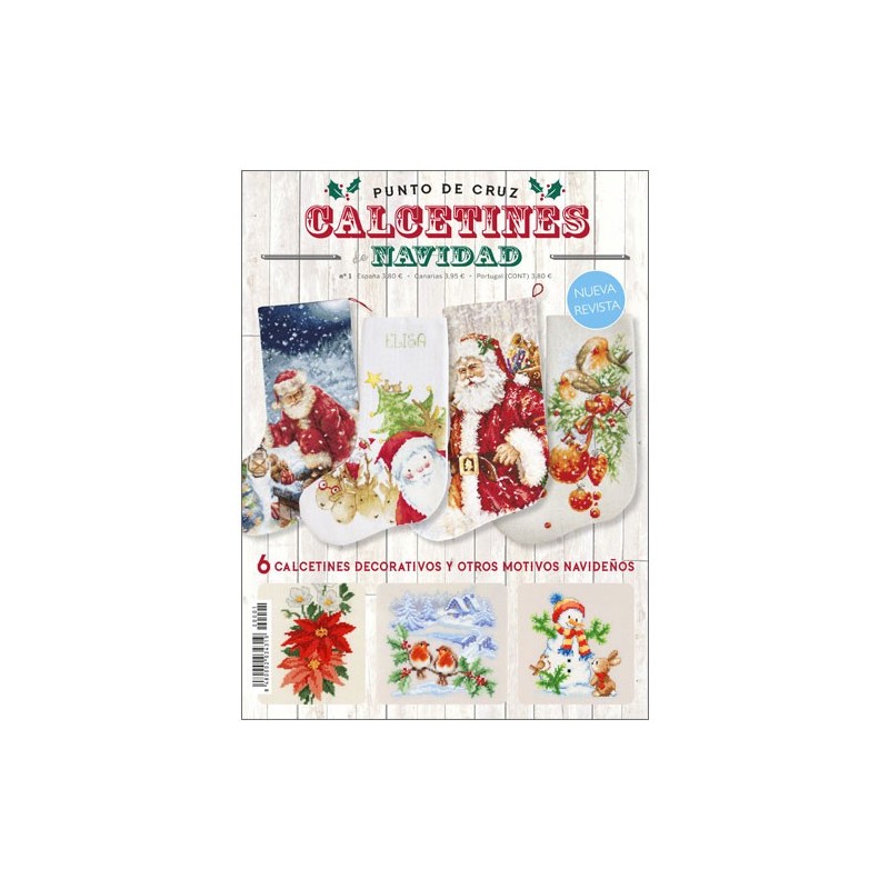 Revista punto de cruz Navidad calcetines nº 1