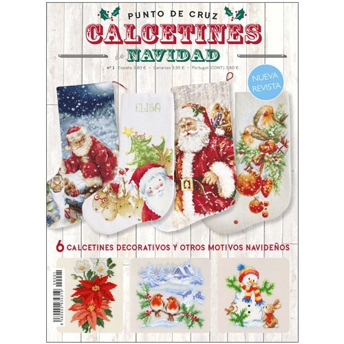 Revista punto de cruz Navidad calcetines nº 1