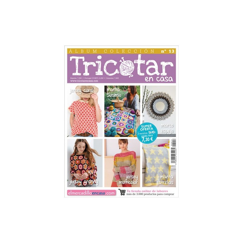 Álbum colección tricotar en casa nº 13 manta susimiu