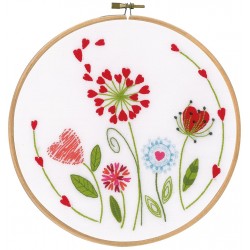 Kit de bordado flores corazón