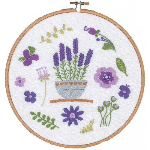 Kit de bordado flores lavanda