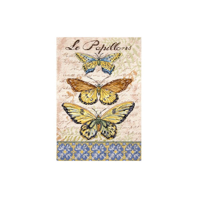 Kit punto de cruz Colección de mariposas