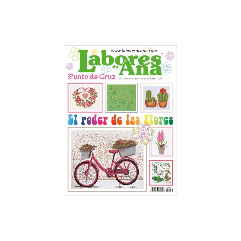 Revista punto de cruz Las labores de Ana nº 271 El poder de la flores