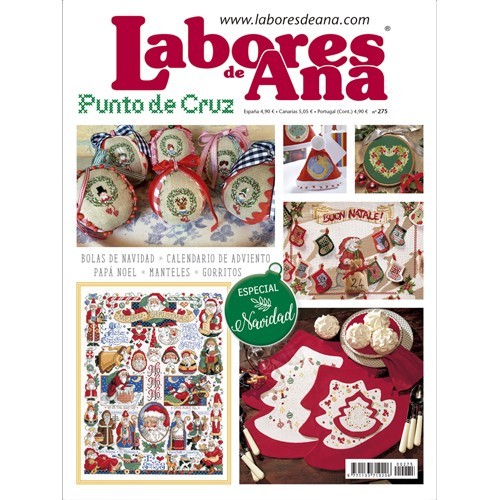 Revista punto de cruz Las Labores de Ana  nº 275 Especial Navidad