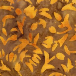 Telas batik floral ocre