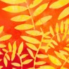 Telas batik hojas amarillo naranja