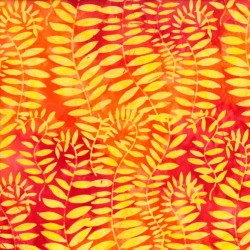 Telas batik hojas amarillo naranja