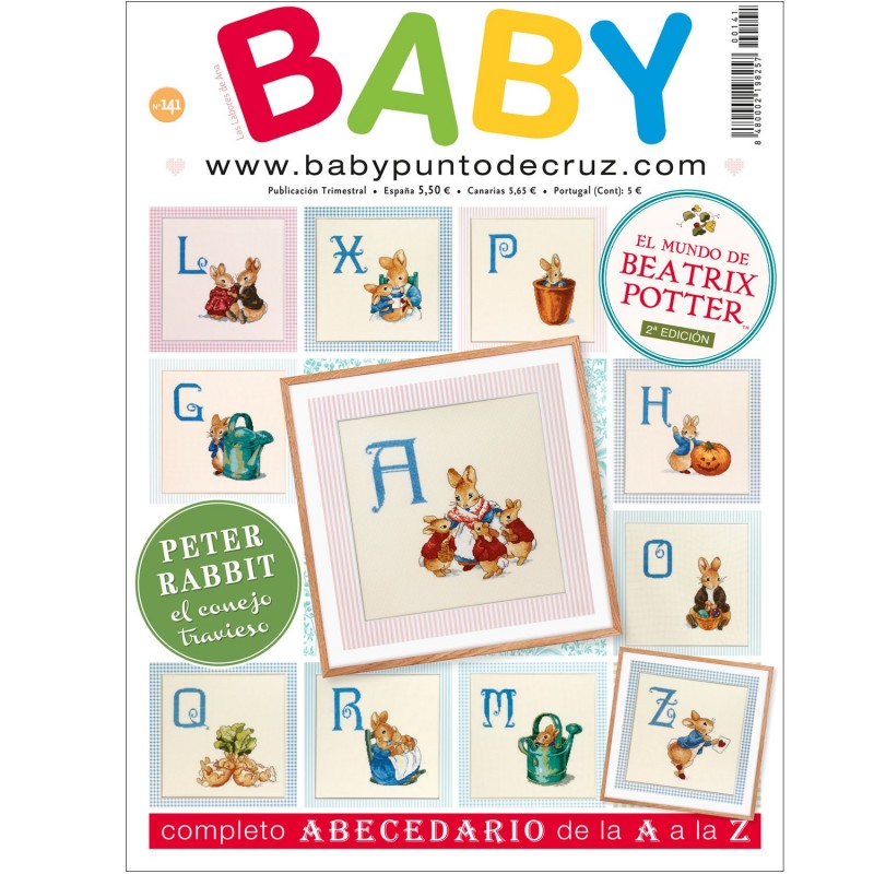 Revista punto de cruz BABY nº 141 Abecedario Beatrix Potter