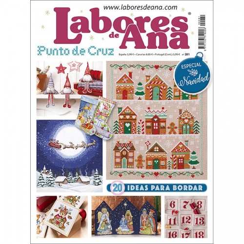 Revista punto de cruz navidad Las Labores de Ana nº 281