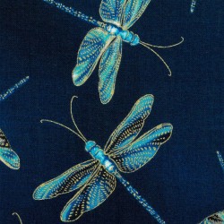 Tela libélulas fondo azul