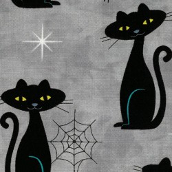 Tela Halloween - Gatos negros