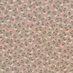 Tela Petite Fleurs flores rosa-beige