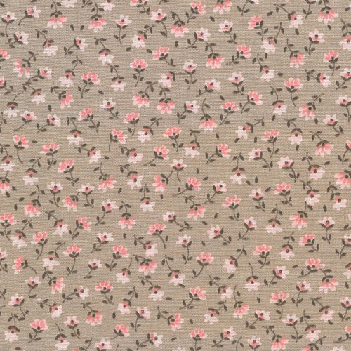 Tela Petite Fleurs flores rosa-beige