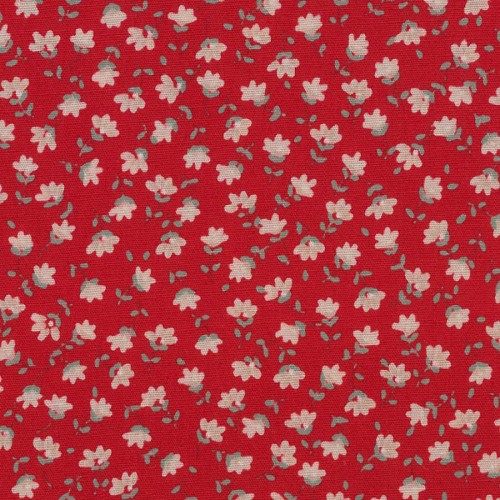 Tela Petite Fleurs flores fondo rojo