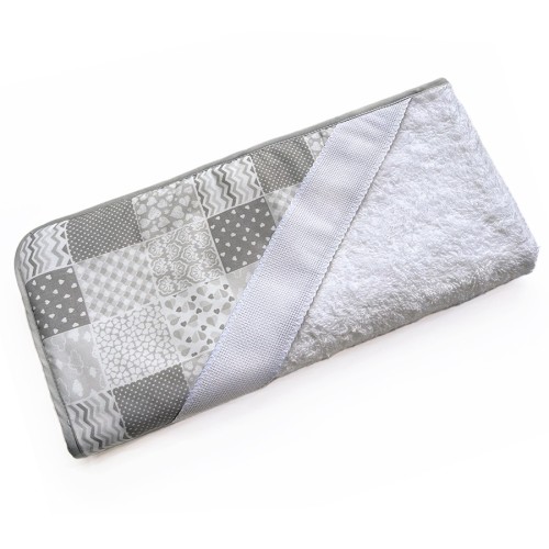 Capa de baño patchwork gris