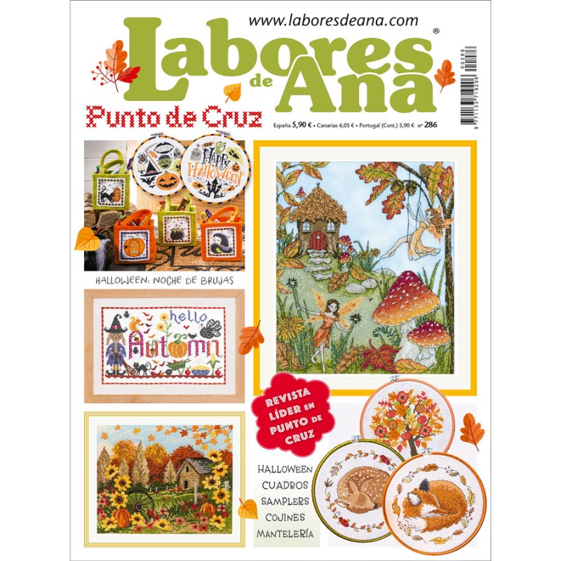 Revista punto de cruz  Las Labores de Ana nº 286 Incluye Halloween