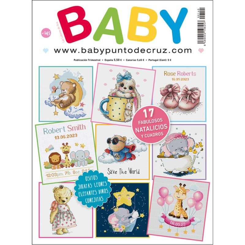 Revista punto de cruz bebé natalicios y cuadros infantiles