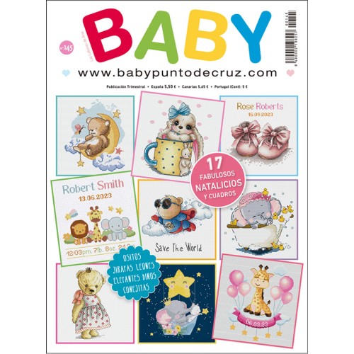 Revista Punto de cruz Baby nº 145 Cuadros y natalicios