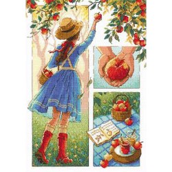 Kit Punto de cruz Recolectar manzanas