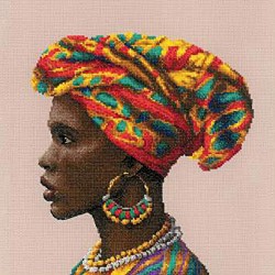 Kit Punto de cruz Elegancia de la mujer africana
