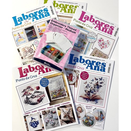 Pack Oferta 5 revistas Labores de Ana + Caja organizadora hilos