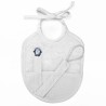 Babero con cinta porta-chupete ribete blanco
