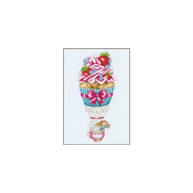 Kit punto de cruz Globo de cupcake